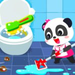 Limpieza de la casa del Panda Bebé
