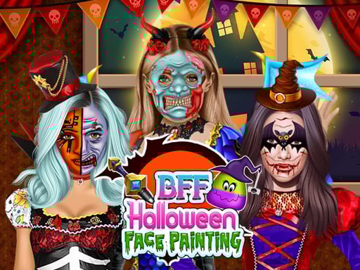 Pintura de cara de Halloween de mejores amigas