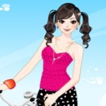 Fahrrad-Mädchen-Dressing