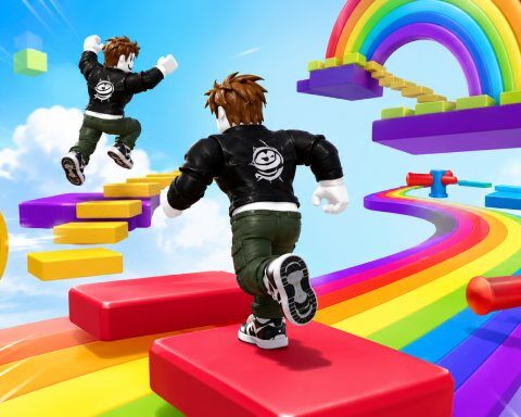 Obby Rainbow Parkour Two Player