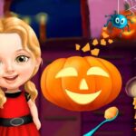 Diversión de Halloween para niña dulce