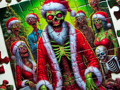 Rompecabezas navideño de zombies: diversión navideña para fanáticos del terror