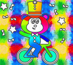 Libro para colorear: Mono monta en monociclo